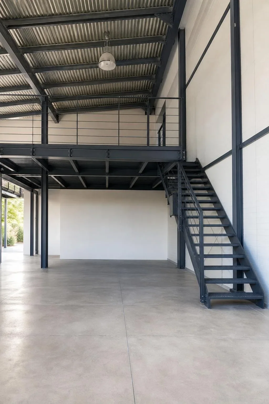 Estructura de acero para una entreplanta en un local